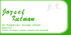 jozsef kulman business card